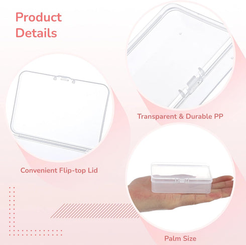 BATTIPAW 6PCS Hair Tie Organizer, Transparent Mini Storage Box, Clear Plastic Container for Home & Office