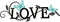 Metal Butterfly Love Sign Wall Decor - Black Love Word Sign Rustic Home Letter Ornament for Living Room Hanging