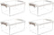 Citylife 4 Packs Small Storage Bins with Lids, 3.2 QT Plastic Containers for Organizing Stackable Clear Storage Boxes