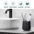 BosilunLife Bathroom Toothbrush Holder, Ceramic Cup Holder 13oz Black for Toothbrush and Toothpaste on Countertop