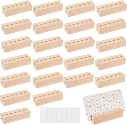 OLYCRAFT 20PCS Wood Name Card Holders, Mini Blackboard Table Number Stands for Wedding Party Events Decoration - 13g/pc