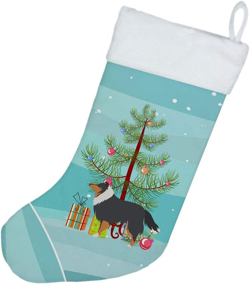 Caroline's Treasures BB2948CS Sheltie/Shetland Sheepdog Merry Christmas Tree Stocking, Holiday Decor