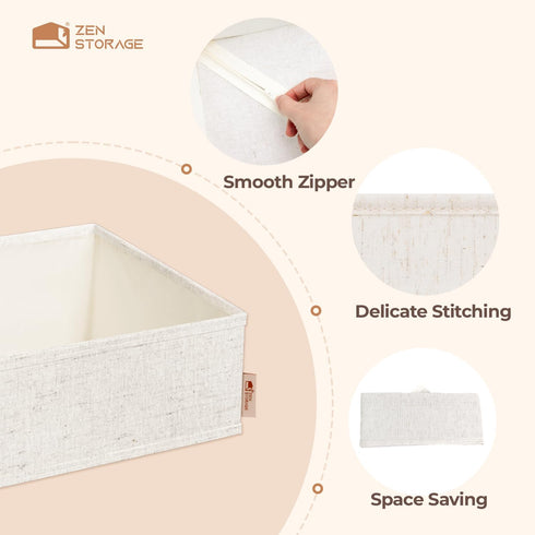 12Pack Closet Cotton Linen Drawer Organizer for Baby Clothes, Multi-Size Nursery Dresser Dividers for Clothes, Premium