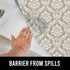 GORILLA GRIP LeakGuard Non-Adhesive Under Sink Mat, 24x40, Waterproof Quick Dry Shelf Liner, Damask Taupe Cream