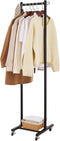 LiaMeE 63 Inch Tall Clothes Rack with Wheels, Heavy Duty Metal Garment