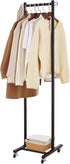 LiaMeE 63 Inch Tall Clothes Rack with Wheels, Heavy Duty Metal Garment