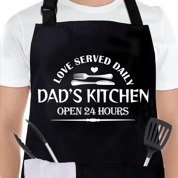 Grilling Aprons for Men, Canvas Cross Back Adjustable Chef Aprons with Large Pockets, Funny Gifts for Men