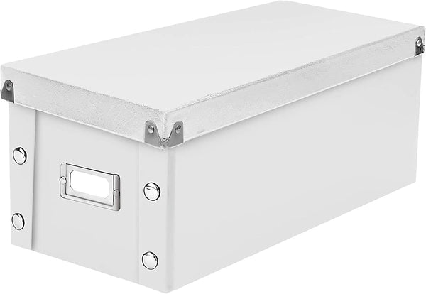 Snap-N-Store CD Storage Box, Pack of 1 Durable Disc Holder with Lid for Storing Discs (1 Pack - DVD, White)