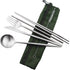 Reusable Travel Utensils Set - 7 Pieces Portable 18/10 Stainless Steel, Includes Knife, Fork, Spoon, Chopsticks,