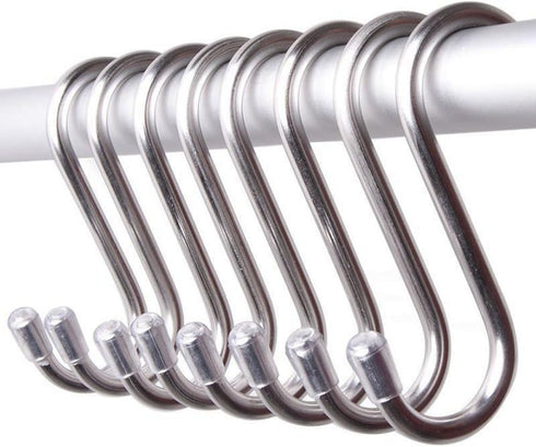 GCA 10 Pack 304 Stainless Steel Heavy-Duty S Shaped Hooks for Kitchen Pot Pan Hanger