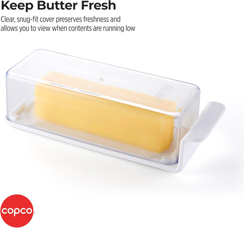7.2 2.6 2 Inch Copco Butter Dish with Clear Lid and Measurment Guide, x x