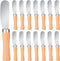 Patelai 15 Pieces Mini Butter Spreader Knife, 4.5 Inch Stainless Steel Knife with Wood Handle for Kitchen