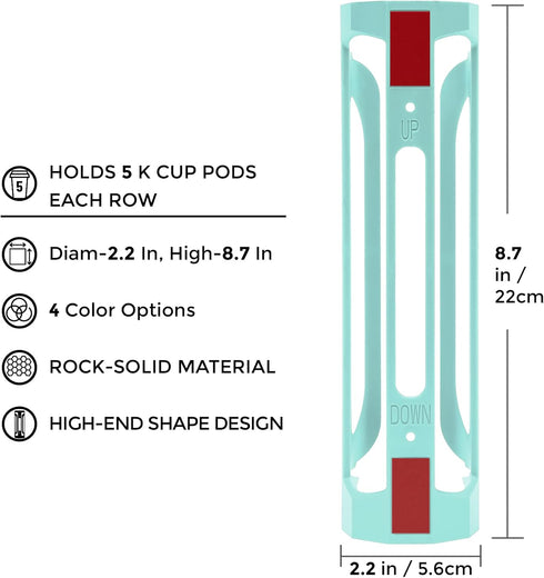 kedofa K Cup Holder for Keurig, Coffee Pod Holder for Counter Small Space, Kcup Holder for Wall Mount, Oasis Blue