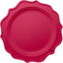 Tiger Chef Fuchsia and Purple Round Scalloped Rim Disposable Plastic Plate Set - 96-Pack