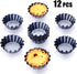 Cozynest 12PCS Mini Egg Tart Molds, Steel Baking Cups for Muffin Cake, 2.5 Inch Gray Pie Pans