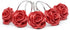 BEAVO Shower Curtain Hooks, Decorative Rustproof Resin Rose Flower Shower Hooks, Set of 12 (Red)
