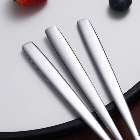 Berglander Dinner Forks Set of 6, Modern Stainless Steel Forks and Spoons Silverware, Forks And Spoons Set