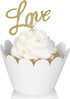 KPOSIYA Set of 100 Artistic Bake Cake Cups, Filigree Lace Cupcake Wrapper Liner for Wedding Birthday Decoration