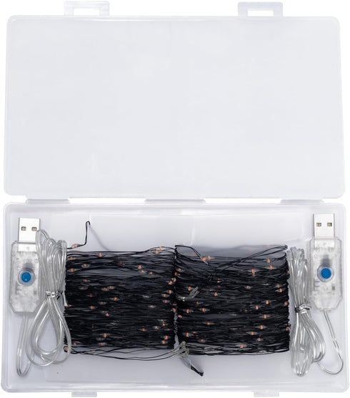 2 Pack 33ft 8 Beingreat USB Plug-in Fairy Lights, Mini led String Lights Black Wire with Modes for Halloween Christmas