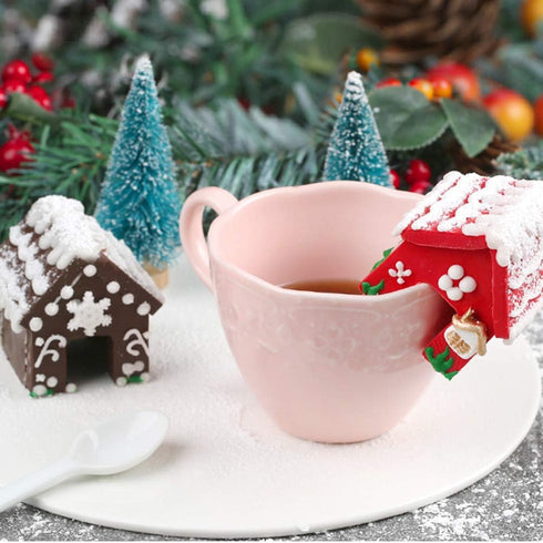 KALAIEN 3Pcs Mini House Mold Gingerbread Cookie Cutter Set, Stainless Steel, Cupcake Chocolate (Small)
