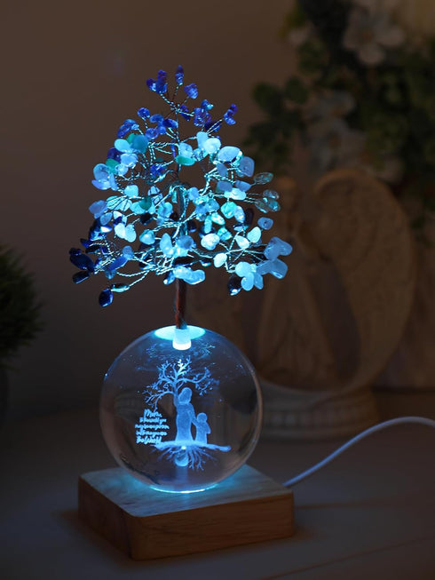 7 (3D Crystal Tree of Life, Chakra Healing Tree with Multicolor Night Light Crystal Ball for Meditation Relaxation