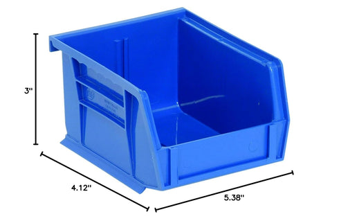 QUANTUM STORAGE SYSTEMS K-QUS210BL-8, 8-Pack Ultra-Stack and Hang Bins, 5-3/8" x 4-1/8" x 3", Blue