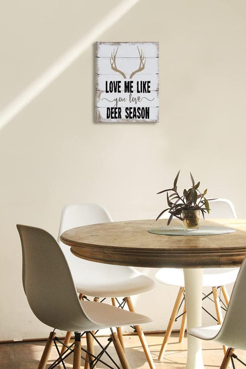Love Me Like You Love Deer Season Canvas Wall Art Prints - 11x14 inches Gift for Couples Wedding Anniversary Themed