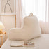 NTBED Reading Pillow Faux Fur Bed Wedge Backrest with Arms,Couch TV Relax Bed Rest Pillow Back Support Cushion for Kids