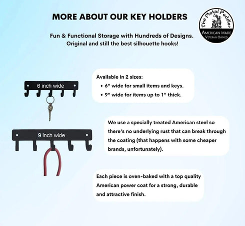 Golden Retriever Key Holder & Dog Leash Hanger - Large 9 inch Wide with 5 Hooks - Made in the USA