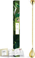 Homestia 12 Inch Bar Spoon, Cocktail Mixing Stirrers, 304 Stainless Steel, Gold, Bottom Weighted Solid Muddler