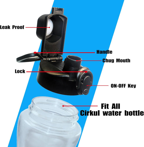Lid for Cirkul Water Bottle - Auto Flip Lid for Hydro Flask Wide Mouth 12-64oz, Replacement Compatible with Cirkul,