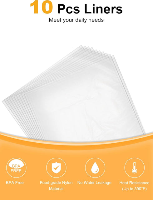 SMARTAKE Disposable Slow Cooker Liners, 13"x 21" Crockpot Bags, Fit 3QT to 8QT for Cooking, 10 Liners
