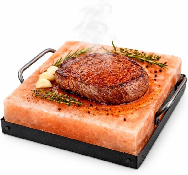 UMAID Himalayan Salt Block Cooking Plate 8x8x1.5 for Cooking, Grilling, Cutting and