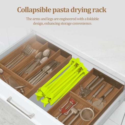 Ourokhome Collapsible Pasta Drying Rack, Plastic Foldable Noodle Hanger for Kitchen with 10 Arms.
