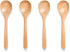4 PCS Wooden Spoons for Eating, 7 inch Wooden Honey Spoons for