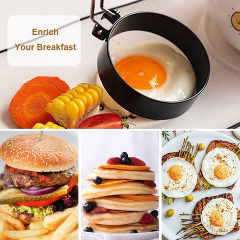 3 inch Mcmuffins, 4 Pack, (4 pack, 3inch) Stainless Steel Egg Rings for Egg Egg Molds for Frying Eggs, Mini Pancakes