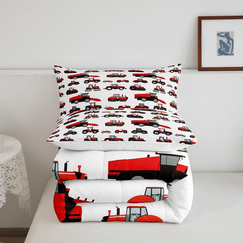 Set Set Set Erosebridal Red Tractor Comforter Twin Size Heavy Equipment Truck Down Comforter Kids Boys Girls Teens