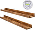 24" Set 2 AZSKY Floating Wall Ledge Shelf Wood Picutre Shelf Wall Mounted Nursery Kids Bookshelf Spice Rack Bathroom