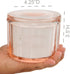 3 1/2" 4" HOME-X Depression Style Pink Glass Salt Cellar with Lid, Retro Kitchen Decor, Wedding Gift - H x D