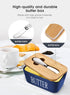 Countertop Butter Dish with Lid, Home Decor, Large Butter Dish for Ceramic Butter Keeper Container with Knife and High