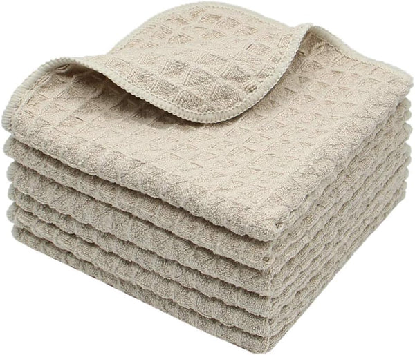 VeraSong Microfiber Kitchen Cleaning Cloth Thick Dish Rags Waffle Weave Washcloths Dish Cloths