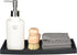 DNC Bathroom Vanity Tray, 2PC 11.8" Silicone Kitchen Sink Soap Tray for Countertop Dish Holder, Black Desk Organizer