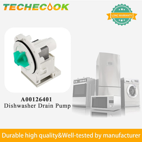 A00126401 AP5690431 bpx1-90e Dishwasher Drain Pump by Techecook, Fit for Frigidaire Dishwasher Replacement Part
