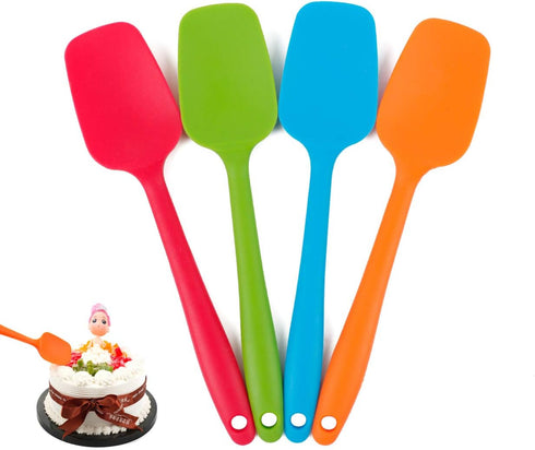 Food Grade Silicone Spatula Set - Heat Resistant Small Rubber Spatulas, 4 Piece Multicolor