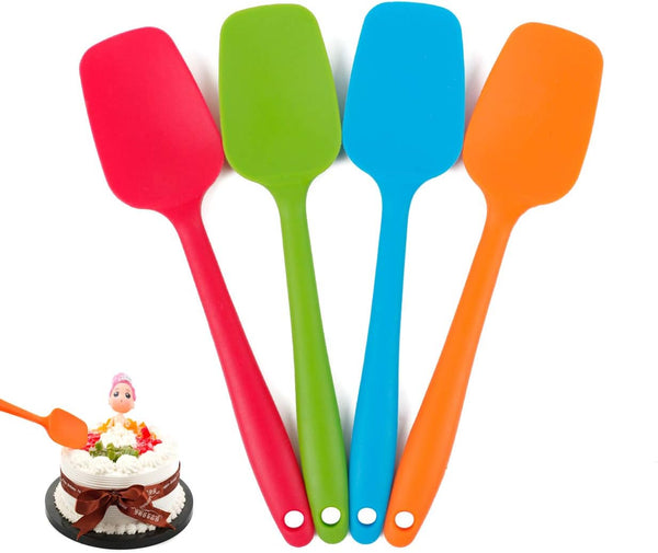 Food Grade Silicone Spatula Set - Heat Resistant Small Rubber Spatulas, 4 Piece Multicolor