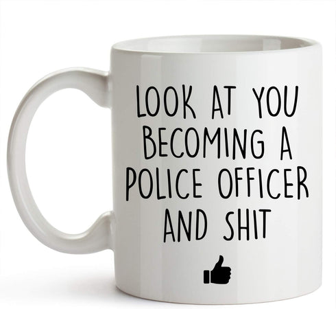 YouNique Designs Police Coffee Cup, 11 Ounce, Police Academy Graduation Gifts, Police Officer Gifts
