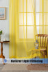 WPM Yellow Sheer Curtains 58" Wide x 84" Long, 2 Panels Rod Pocket Voile Livingroom Window Treatment