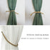 BEL AVENIR Curtain Tiebacks, Handmade Holdbacks with 2 Metal Screw Hooks - Golden (2 Pack)