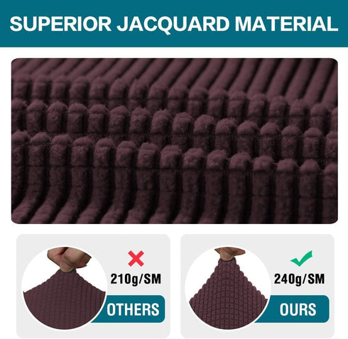 Turquoize Stretch Armrest Covers for Chairs, Set of 2, Brown, Anti-Slip Furniture Protector