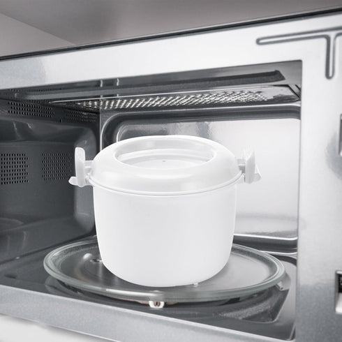 Microwave Rice Cooker Rice Steamer: Round Microwave Food Container for Rice, Chicken, Pasta Cooking